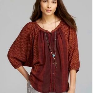 Beautiful Free People Button Down Blouse Size Medium